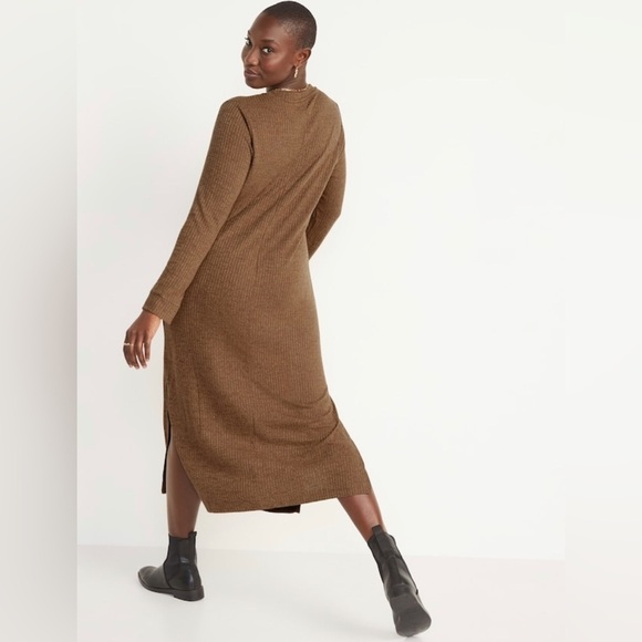 NWOT! Women's Night Owl Rib-Knit Long-Sleeve Maxi Shift Dress - Multiple - Picture 5 of 6